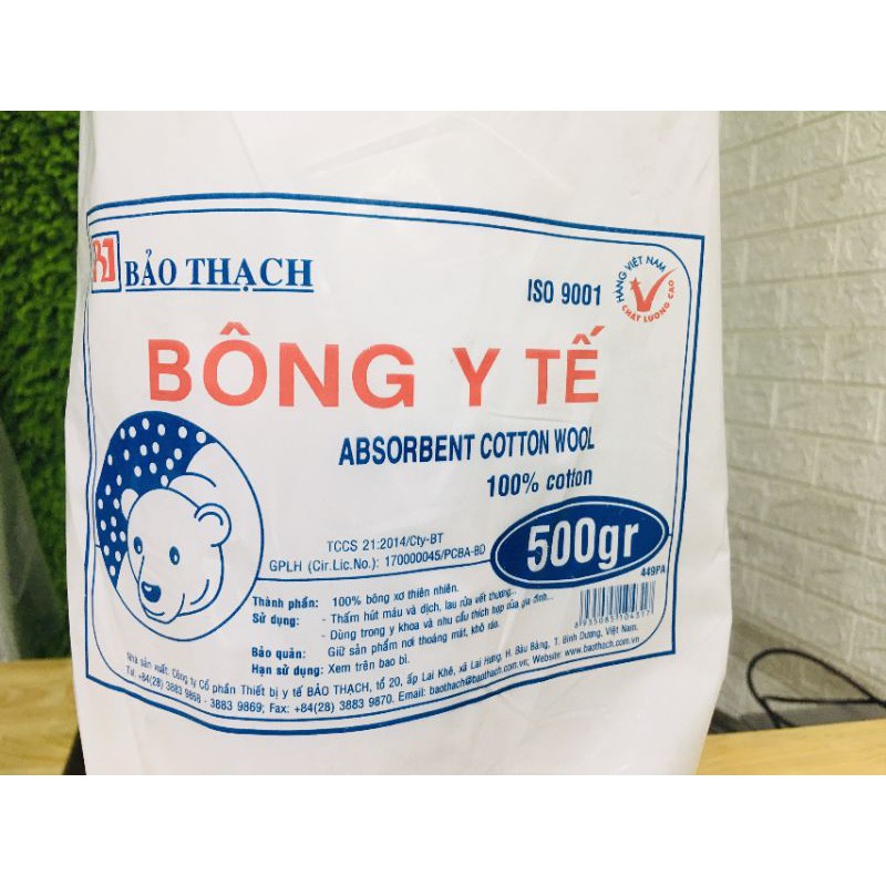 Bông Gòn Y Tế Bảo Thạch  Thấm Nước 500gr