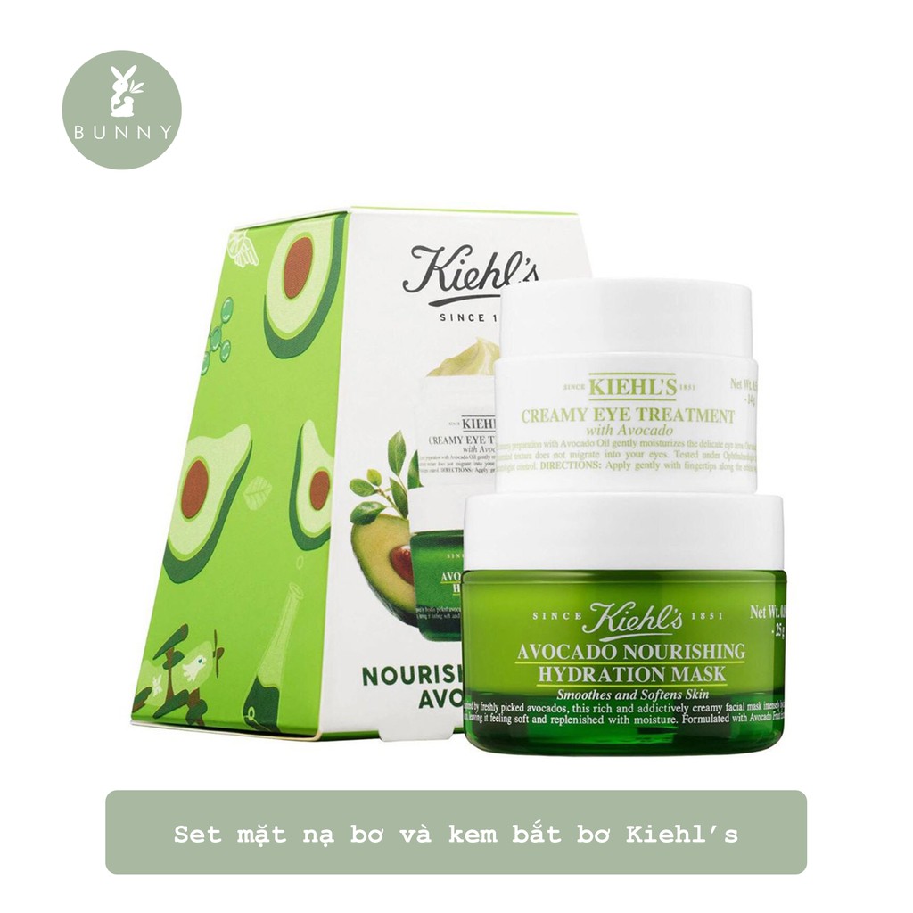 Set mặt nạ bơ và kem dưỡng mắt Kiehl’s Nourished By Nature Avocado Duo đủ bill