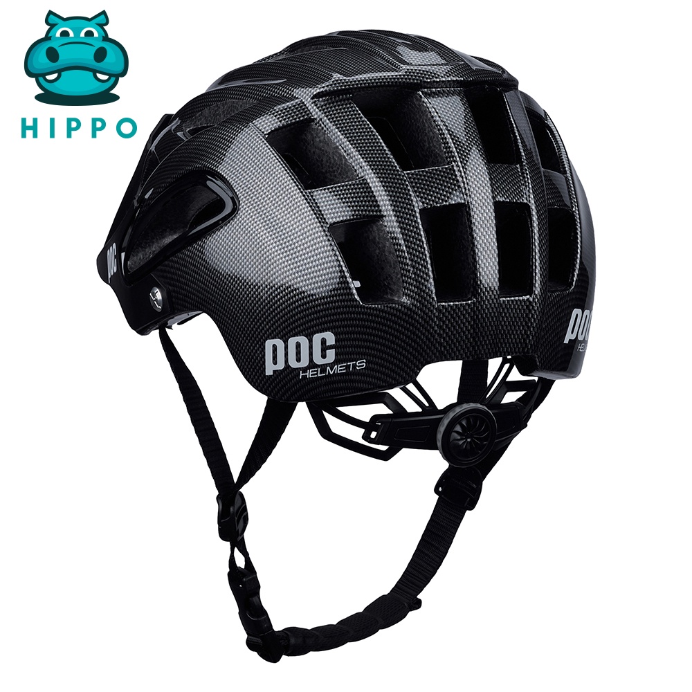 Mũ bảo hiểm xe đạp thể thao chuyên nghiệp Poc 07 siêu nhẹ carbon màu đen bóng - HIPPO HELMET