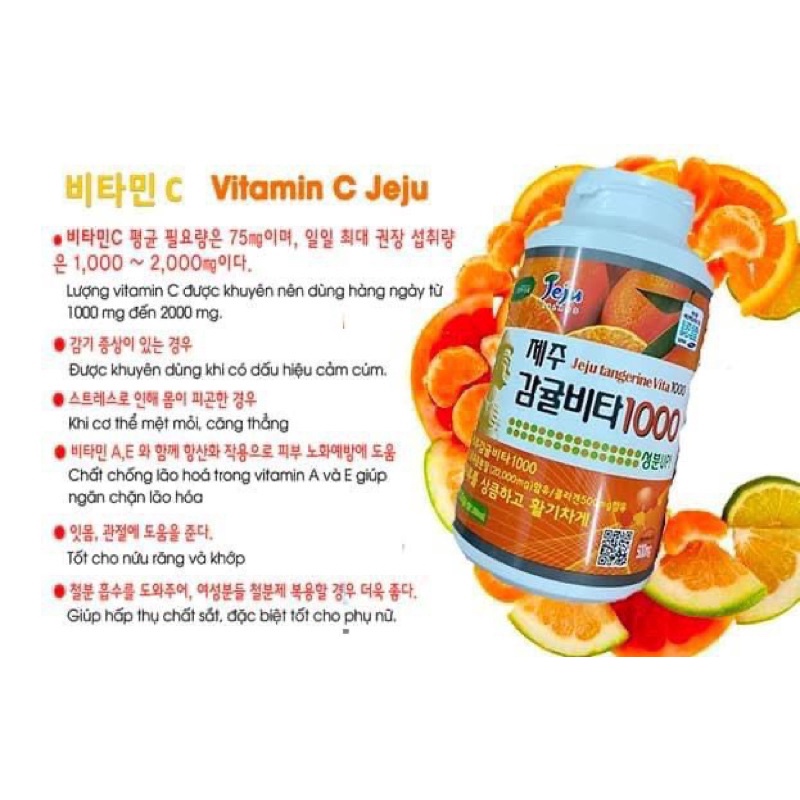 Viên ngậm Vitamin C Jeju Hàn Quốc 100gr mẫu mới nhất
