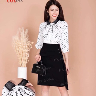 Chân váy chữ A vạt lệch