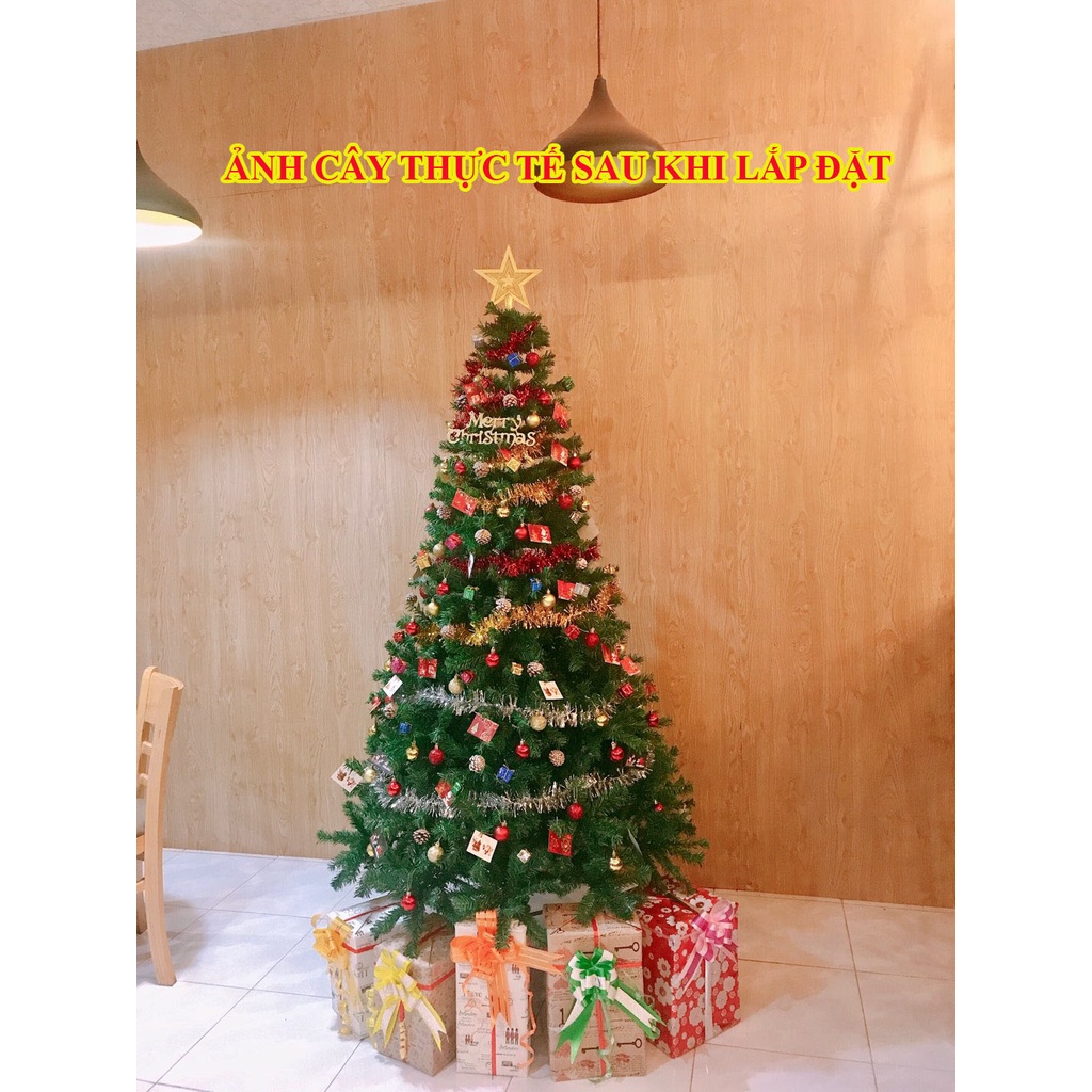 Cây thông Noel 2.1 mét tán siêu dày loại 1000 đầu cành+ Phụ kiện trang trí cây thông Giáng Sinh