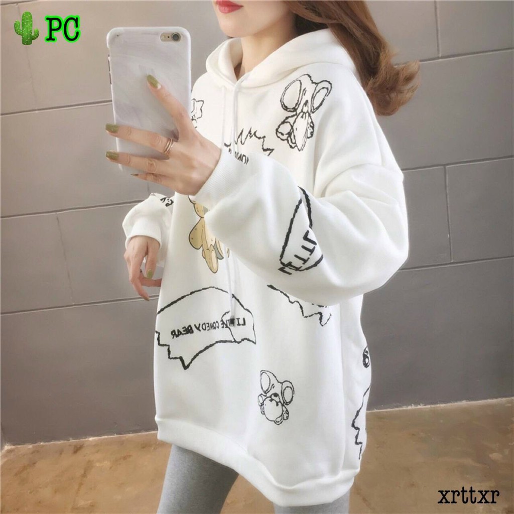 ÁO KHOÁC HOODIE NỮ PHỐI HÌNH CUTE | BigBuy360 - bigbuy360.vn