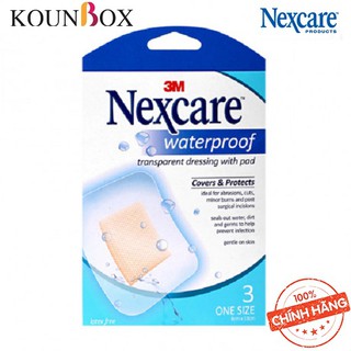 Combo 2 Băng dán bảo vệ vết thương chống thấm nước có gạc 3miếng/hộp Nexcare 3M B100 80X100RMM