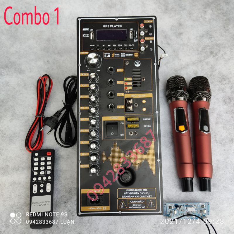 Mạch Loa Kéo Reverb V-250A 4 Tấc Đôi Kèm Micro 15 x 35