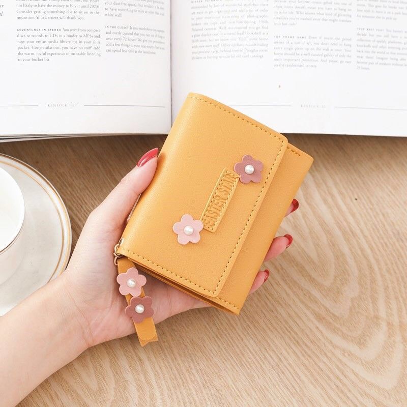 Ví Ngắn Nữ Mini 2 Bông Hoa Cúc EASTER STAR 434 Siêu Dễ Thương