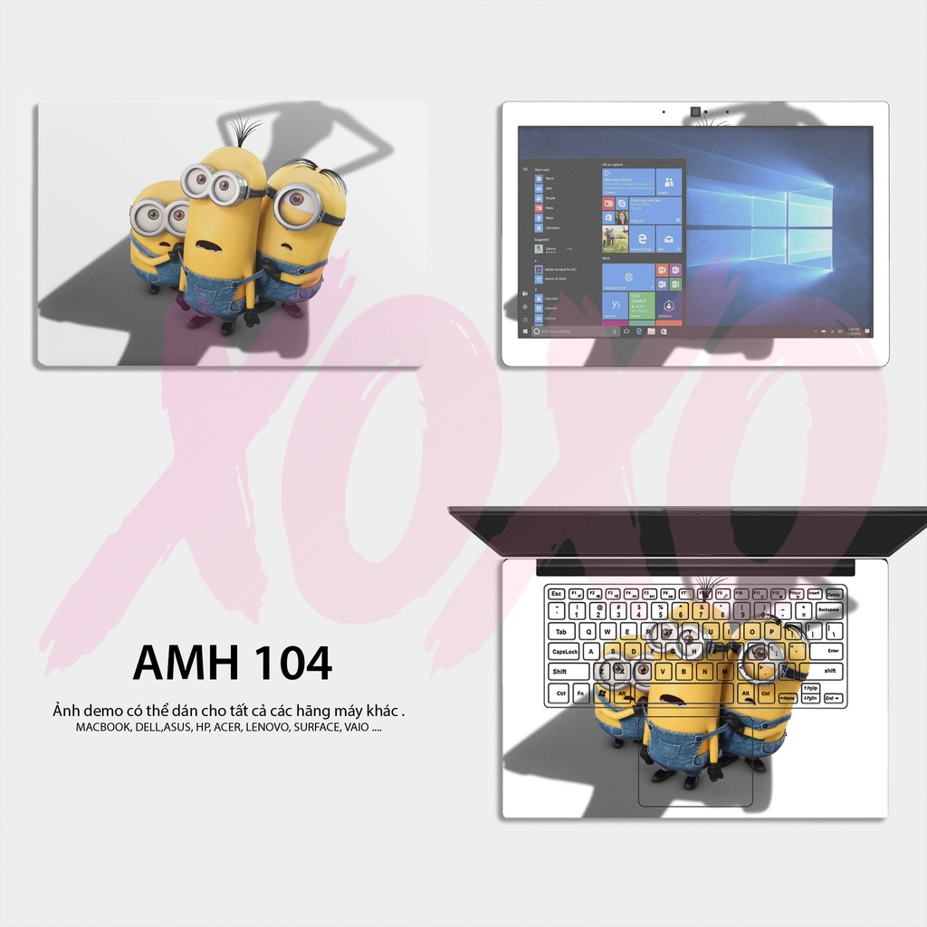Miếng Dán Skin Laptop Mẫu Minion  - Decal Dán có cho Dell, Hp, Asus, Lenovo, Acer, MSI, Surface,Vaio, Macbook