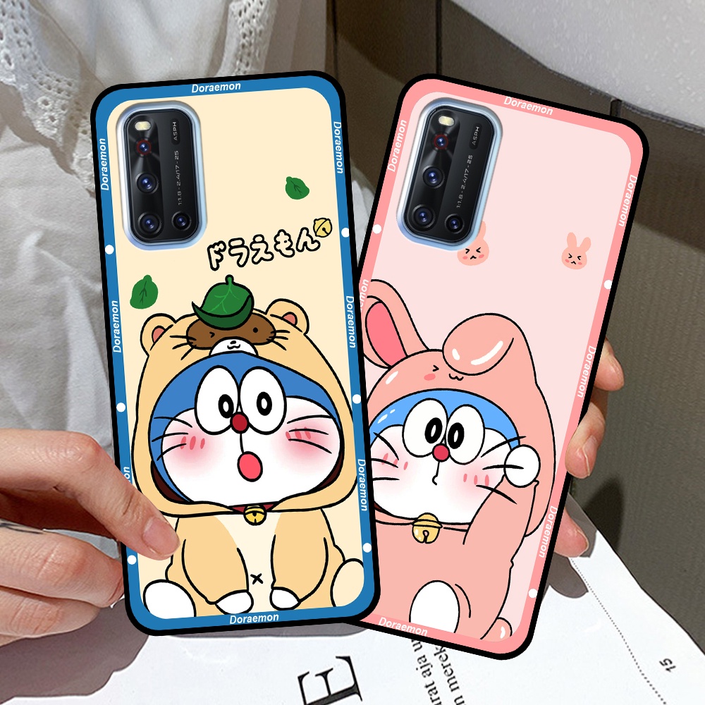 Ốp Vivo V19 in hình cặp đôi doremon, hổ, khủng long dễ thương
