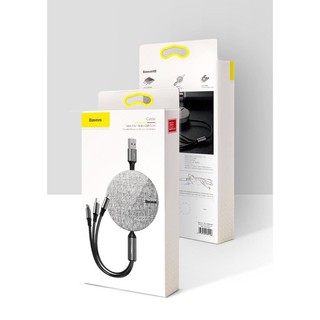 Cáp dây rút 3 đầu Baseus Fabric 3in1