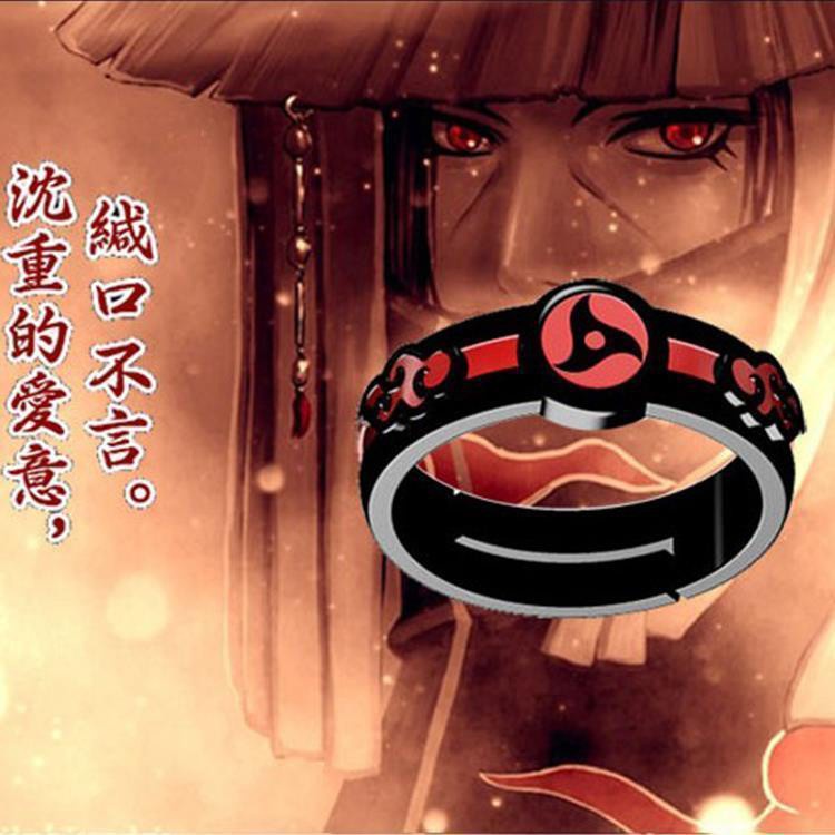 Nhẫn bạc 925 hình mắt tròn khắc chữ Naruto