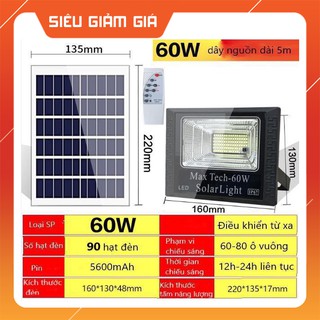Đèn năng lượng mặt trời 60w - điều khiển từ xa - công suất đủ 45w / 60w solar light - d1060
