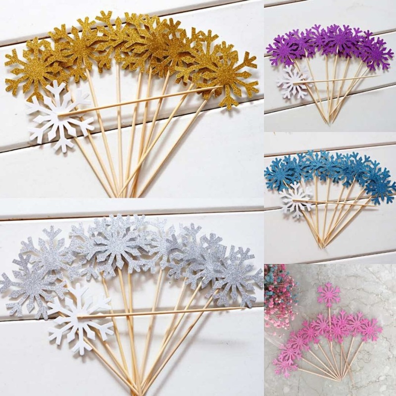 DISNEY Bộ 10 Que Cắm Trang Trí Bánh Kem Hình Công Chúa Elsa