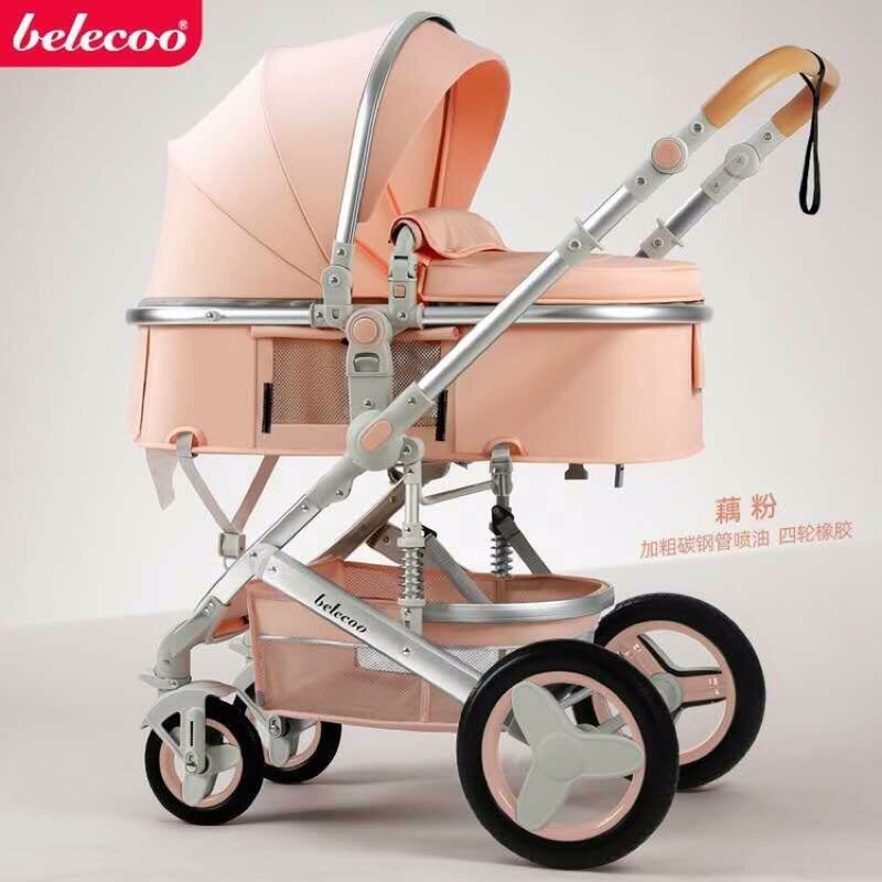 Xe đẩy cho bé Belecoo nôi gấp gọn 2 chiều có mái che cho bé từ sơ sinh-3 tuổi chịu lực 25kg LinhNam phân phối chính hãng