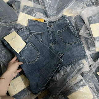 Quần sooc jeans đáp 2 túi cạp siêu cao