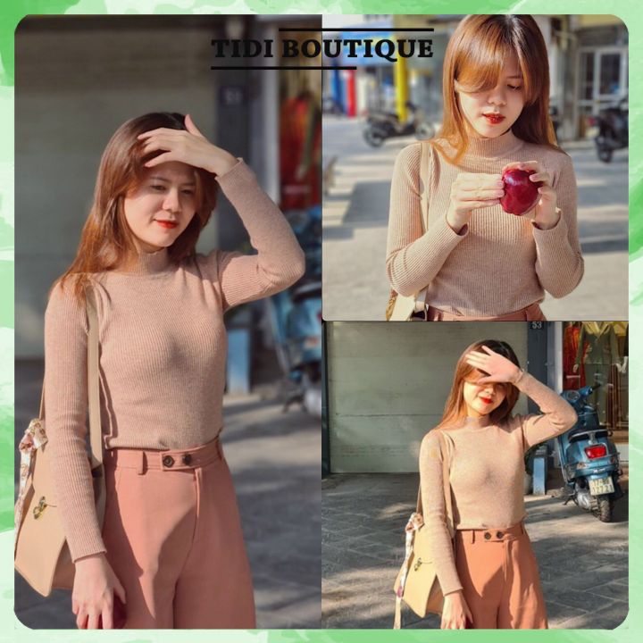 Áo len tăm nữ cổ 3 phân freesize 🍀[FREESHIP]