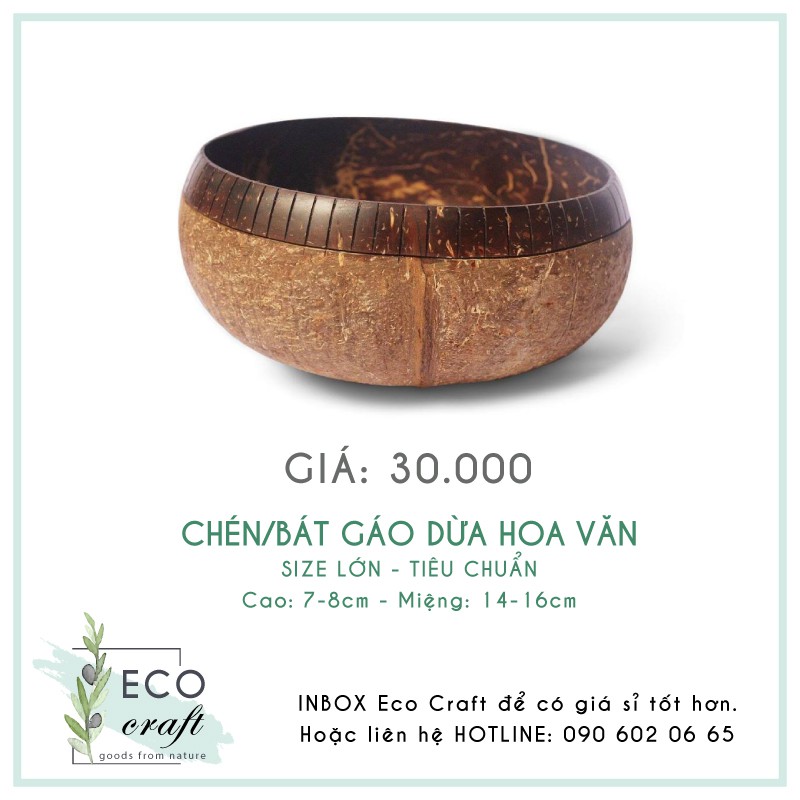 Chén Gáo Dừa Hoa Văn ECO CRAFT