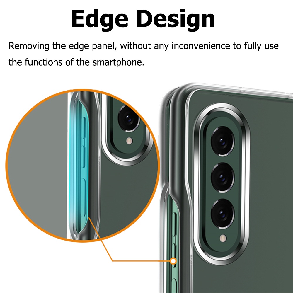 Miimall Ốp Z Fold 3 Điện Thoại PC Cứng Trong Suốt Siêu Mỏng Cho Samsung Galaxy Z Fold 3