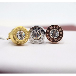 Bông Tai Nam Cartier Đá Tròn