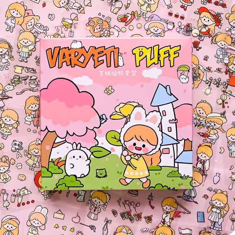 Hộp 100 tờ stickers PVC kháng nước/sticker giấy dễ thương siêu hịn