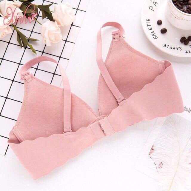 Áo lót nữ - Áo Ngực Đính Nơ Không Gọng Đệm Mỏng Viền Sóng Cực Xinh - AL 6699