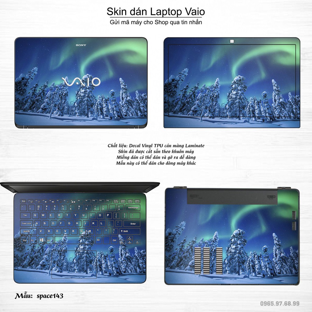 Skin dán Laptop Sony Vaio in hình không gian nhiều mẫu 24 (inbox mã máy cho Shop)