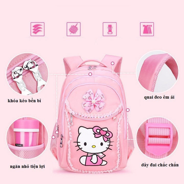 [ ẢNH THẬT ] BALO HỌC SINH HELLO KITTY, CẶP HỌC SINH CẤP 1