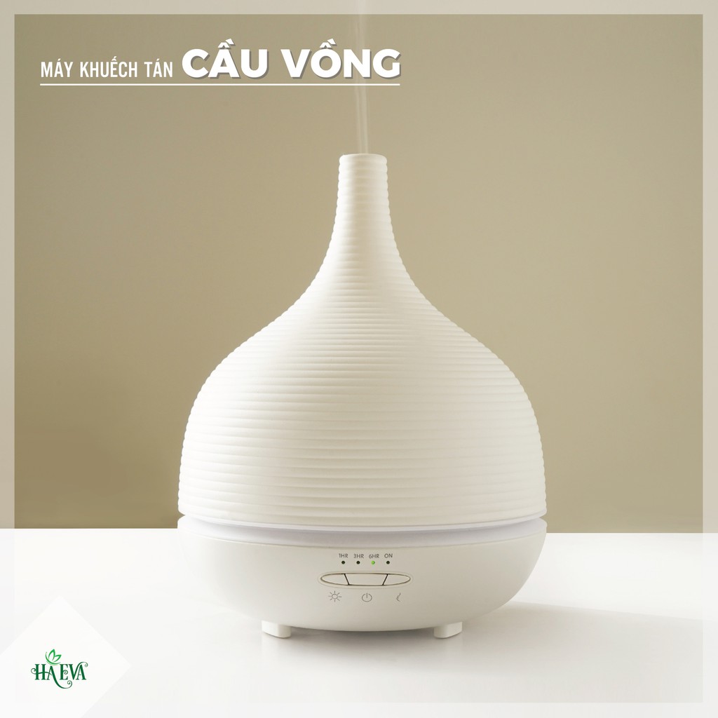 [FREESHIP & TẶNG TINH DẦU] Máy xông tinh dầu phòng ngủ Cấu Vồng HAEVA| Phun sương siêu mịn| Dung tích 300ml|BH 12 tháng