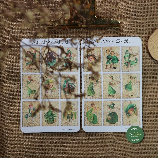 Sticker sheet patrick junk journal  - hình dán, trang trí sổ nhật kí, sổ tay | Bullet journal sticker - uni027