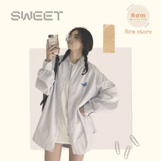Áo sơ mi kẻ sọc Form rộng