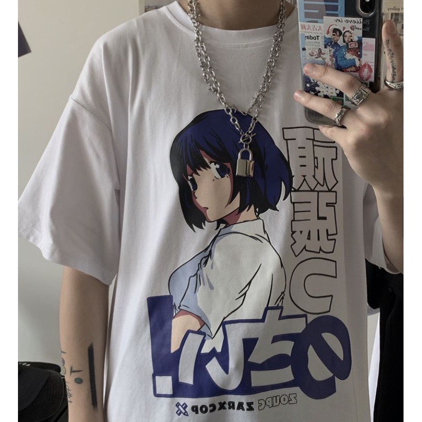 ÁO THUN, ÁO PHÔNG TAY LỠ UNISEX FORM RỘNG OVERSIZE ANIME M80