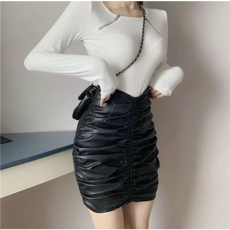 CHÂN VÁY DA NHÚN ÔM BODY XINH