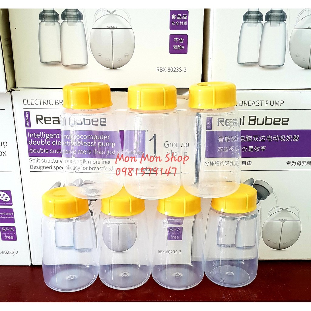 Bình trữ sữa Real bubee 150ml (Lẻ bình Realbubee kèm nắp)