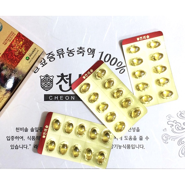 Tinh dầu thông đỏ hàn quốc Cheon Bi Sol hàn quốc thượng hạng hộp 180 viên giảm mỡ máu bổ sung vitamin phòng ung thư