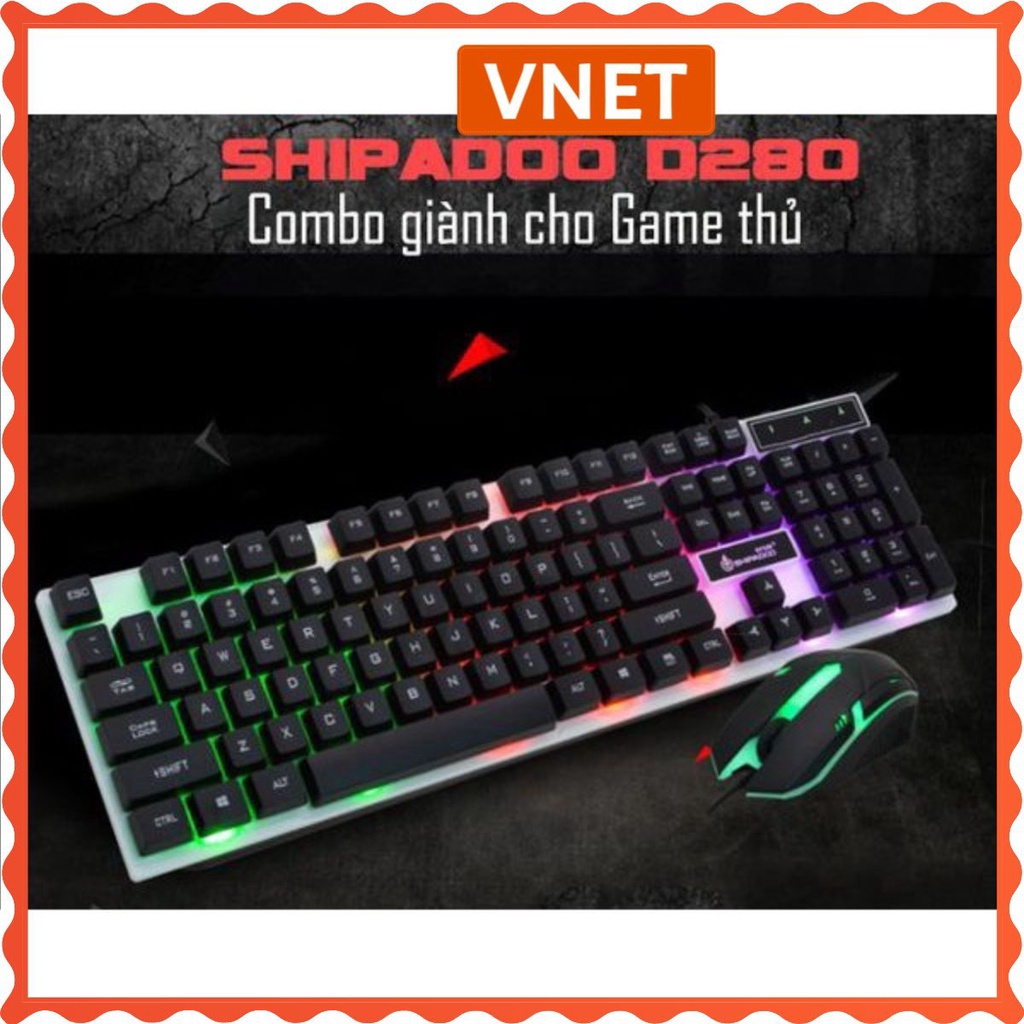 Bộ Bàn Phím Gaming Giả Cơ có dây Kèm Chuột D280 D950 ZE-9830 có đèn Led 7 màu cực đẹp bảo hành 12 tháng lỗi 1 đổi 1 VNET