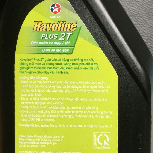 [ CHÍNH HÃNG ] Nhớt 2 thì cao cấp Caltex Havoline Super 2T [ 1L ]