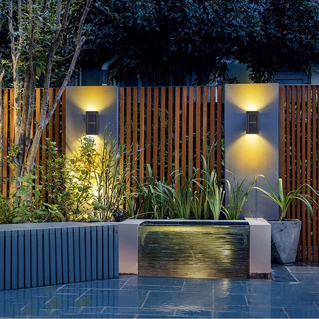 Đèn tường LED năng lượng mặt trời Chiếu sáng theo phong cách Bắc Âu hiện đại Đèn IP65 không thấm nước Ngoài trời Đường đi trong vườn Nhà để xe Đèn đường ở sân trong