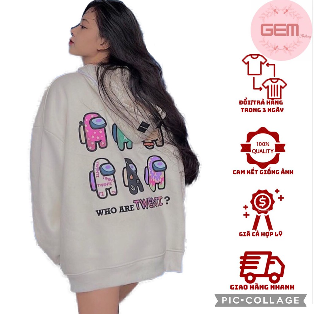 Áo khoác nỉ bông dài tay nam nữ form rộng unisex hoạt hình  🌸 Áo sweater ulzzang màu trắng có khoá kéo🌸 freeship🌸 sale