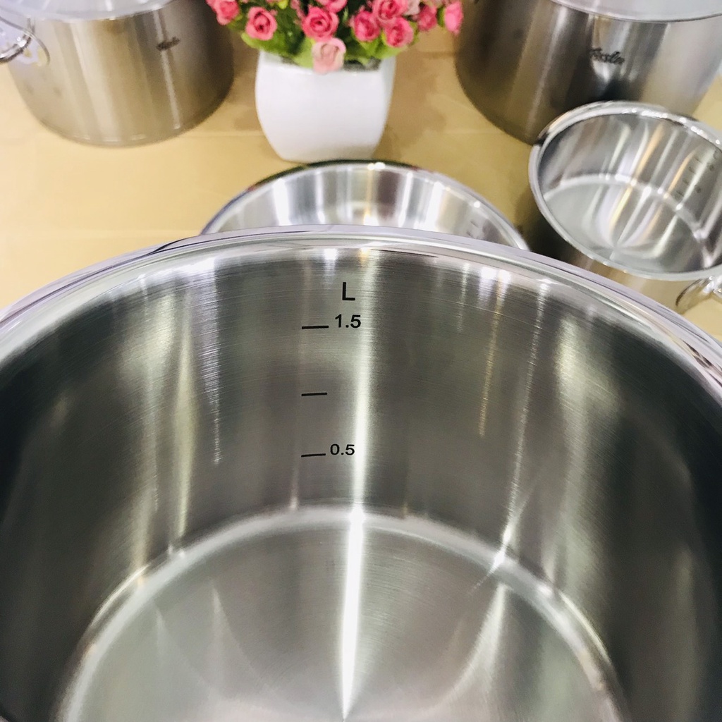 Bộ Nồi Cao Cấp Fissler Original-Profi Collection 5 Món nắp thép