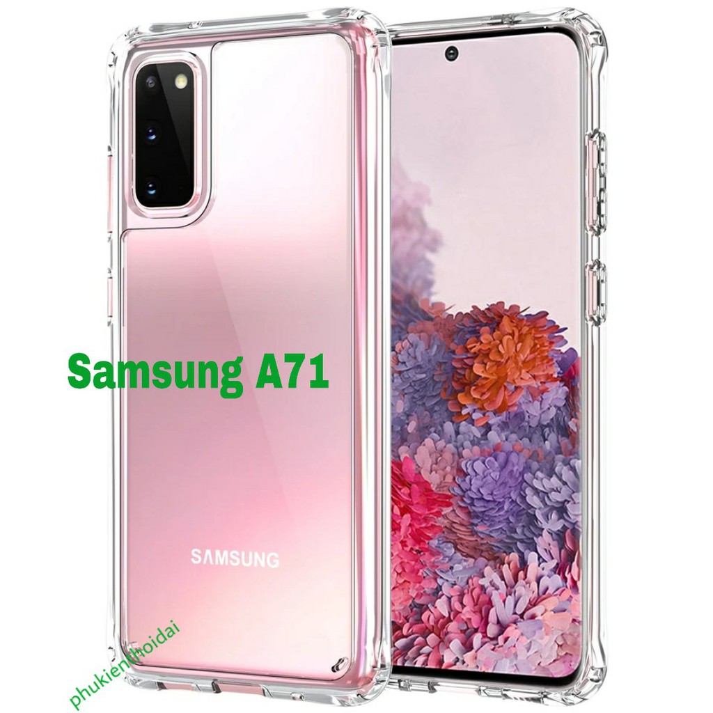 Ốp lưng Samsung Galaxy A71 dẻo trong lồi 4 góc chống sốc chống va đập mạnh hạn chế ố vàng 1