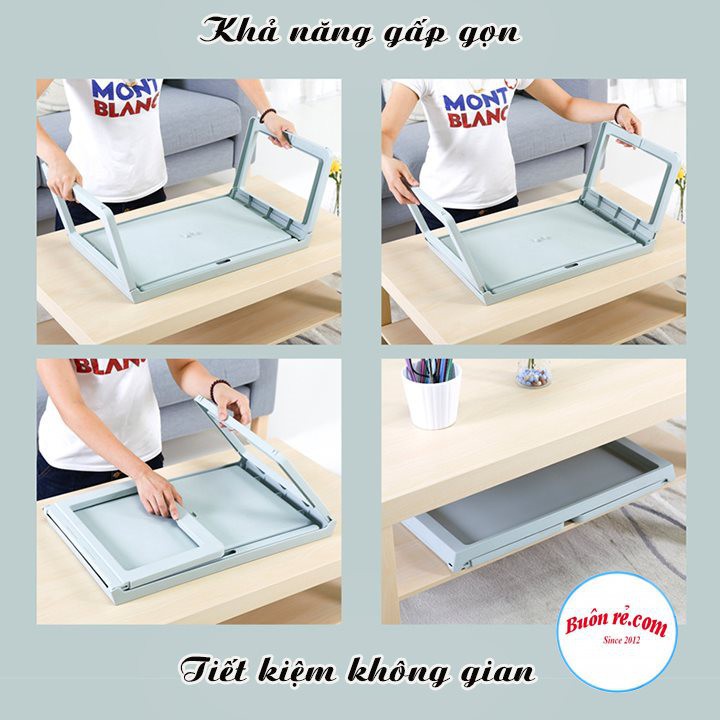 Bàn học gấp gọn nhựa Việt Nhật có khe cắm Ipad, bàn học làm việc thông minh,decor trang trí phòng gọn nhẹ tiện lợi GD252