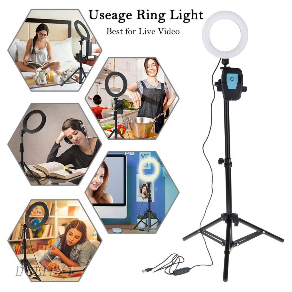 (Doity 1) 6 &quot;Led Light With Tripod With Tripod Phone Holder For