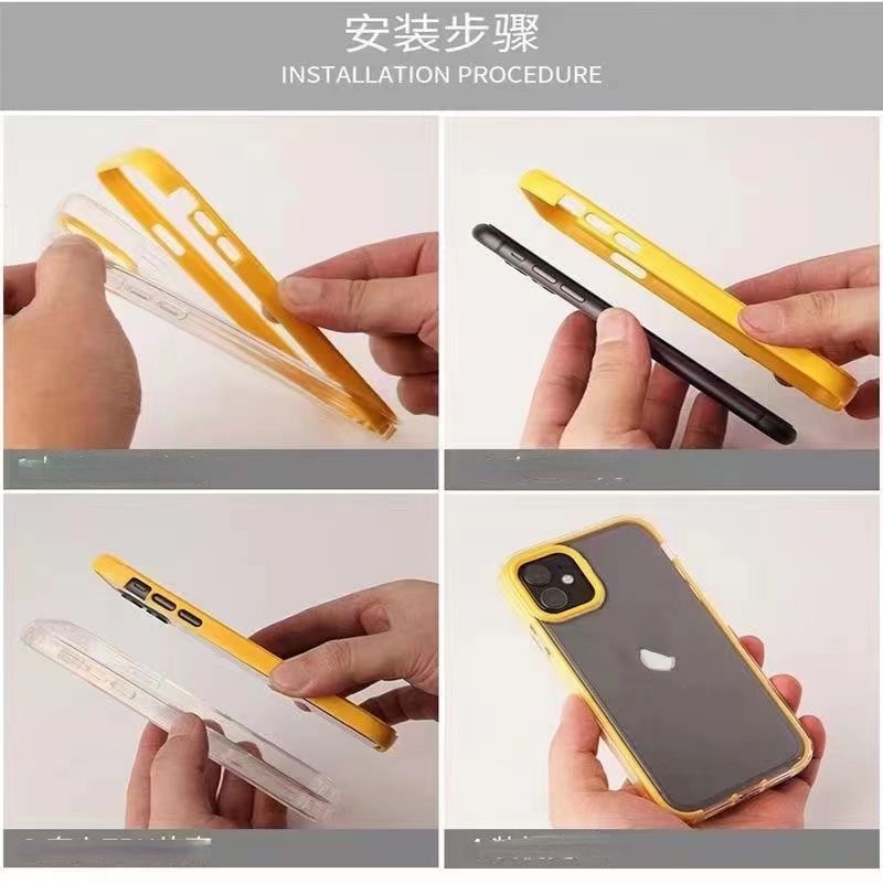 Ốp Điện Thoại Trong Suốt Chống Sốc 3 Trong 1 Cho Iphone 14 13 12 11 Pro Max XR XS Max 6 6S 6P 7 8 SE 2020 7P 8P