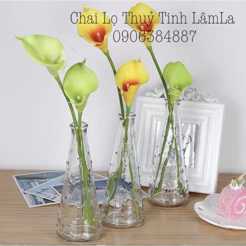 Bình Hoa Thuỷ Tinh Trang Trí Giọt Nước 300ml | Cắm bông , trang trí hoa khô , deco , đựng hạt đá phong thuỷ