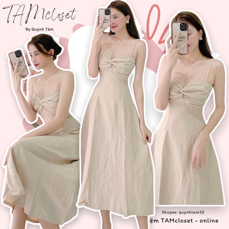 Đầm 2 dây xoắn ngực - TK720