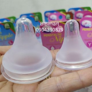 Vỉ 2 Núm ty silicon gb baby plus cổ rộng , cổ hẹp size S,M,L,Y