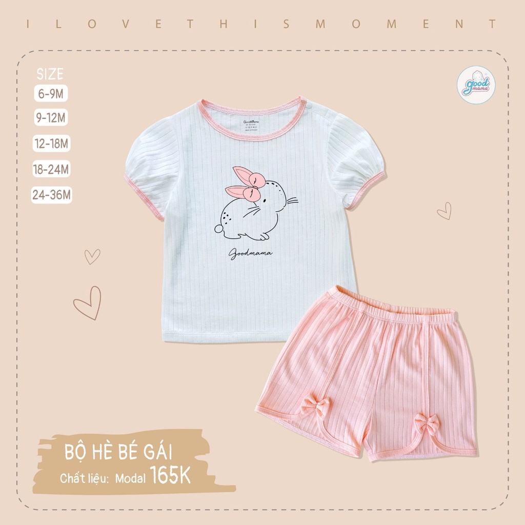 [RẺ VÔ ĐỊCH] Bộ quần áo hè cộc tay vải sồi họa tiết dễ thương cho bé Good Mama