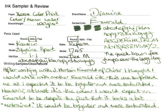 Mực bút máy Diamine 30ml - Emerald - Dreamart.vn