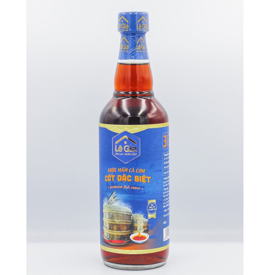 [Mã SKAMLTS7 giảm 10% đơn 150K] Nước mắm truyền thống Lê Gia- Cốt đặc biệt 525 ml