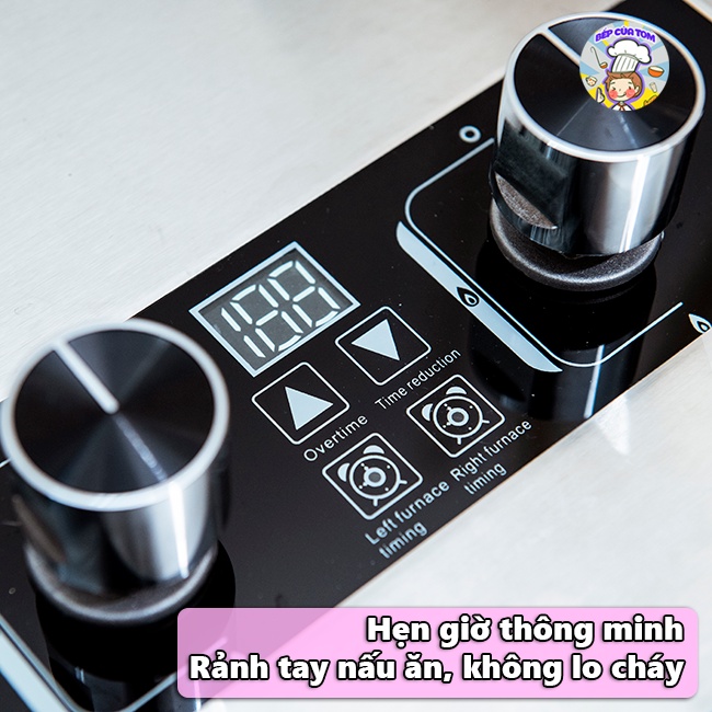 Bếp Ga Đôi GZ499 Lắp Đặt Được Cả Âm Lẫn Dương Có Tính Năng Hẹn Giờ Đi Kèm 9 Đầu Đốt Cho Ngọn Lửa Xanh Siêu Mạnh