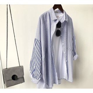 Áo sơ mi nữ dáng rộng ( sọc đen)
